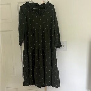 Madewell Olive Floral Dress